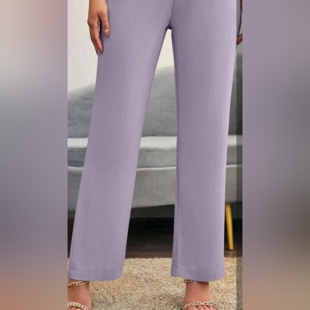 Dg2 diane gilman Pants Women Straight Leg Color Lilac Size Small Pockets Stretch